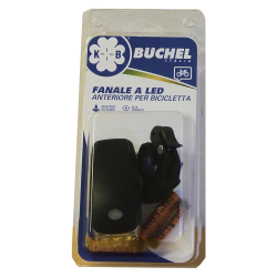 Fanale batteria Büchel, anteriore al manubrio, "VALLEY", 5 Led, 3xAAA, nero