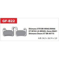 Serie pastiglie freno  GOLDFREN - 822AD with spring - compatibili (shimano A01 - 966/965/765/585/601/775)