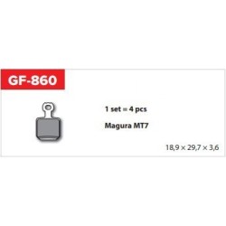 SERIE PASTIGLIE FRENO GOLDFREN - 860DS WITHOUT SPRING - compatibili (MAGURA MT7)