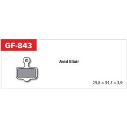 Serie pastiglie freno  GOLDFREN - 843DS with spring - compatibili (avid Elixir)
