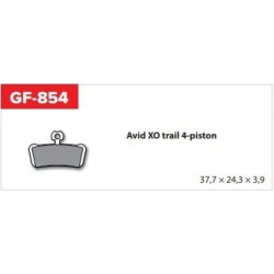 SERIE PASTIGLIE FRENO GOLDFREN - 854AD WITHOUT SPRING - compatibili (AVID XO TRAIL 4 PISTON)