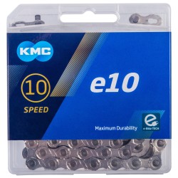 Catena KMC 10V., e10 EPT,  incl. falsa maglia, silver, 122L