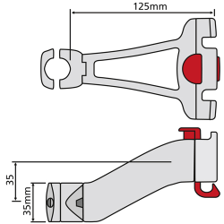 Adattatore Klickfix  alla pipa. 22.2-25.4mm. con chiave